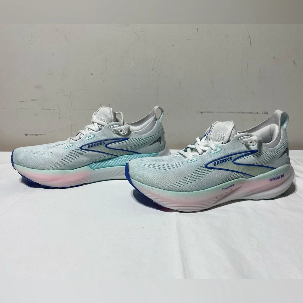 Brooks Women's Glycerin GTS 22 Running Shoe 10.5 White Limpet Shell Amparo Blue - Picture 13 of 16